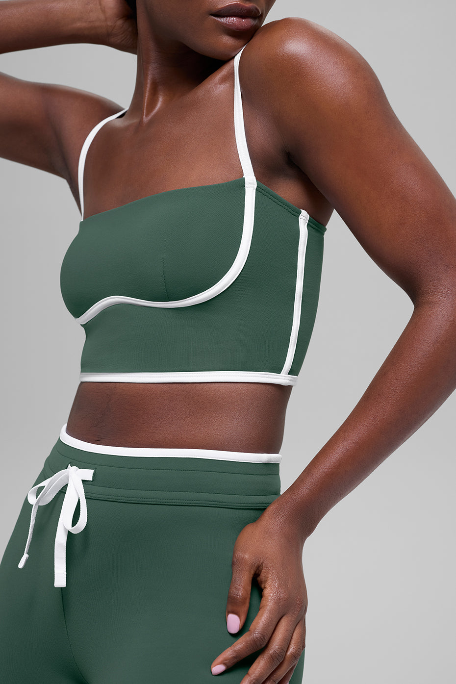 Airbrush Streamlined Bra Tank - Clover Green/White - Image 3