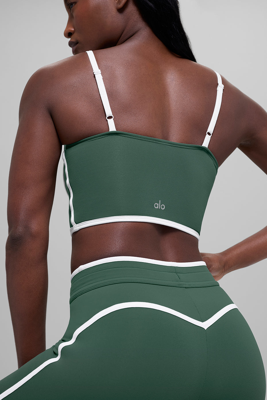 Airbrush Streamlined Bra Tank - Clover Green/White - Image 2