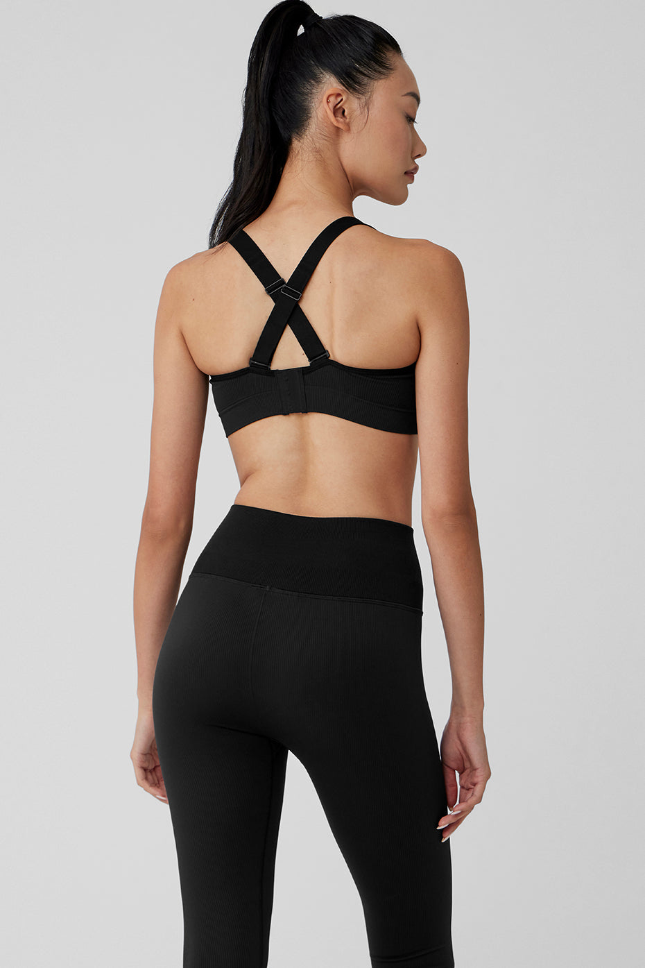 Seamless Ribbed Favorite Bra - Black - Image 2