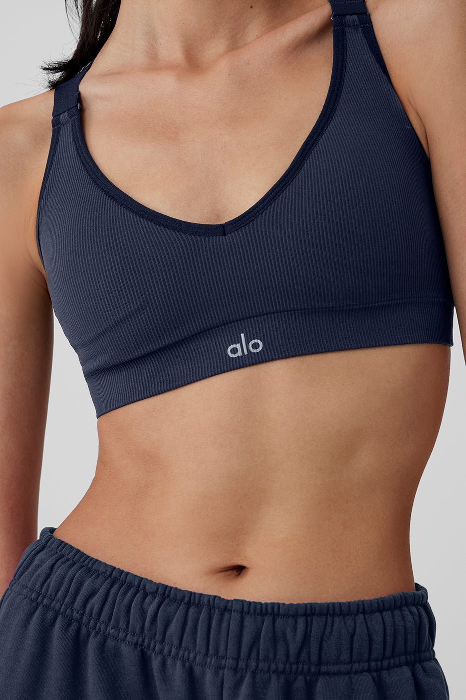 Seamless Ribbed Favorite Bra - Navy - Image 4