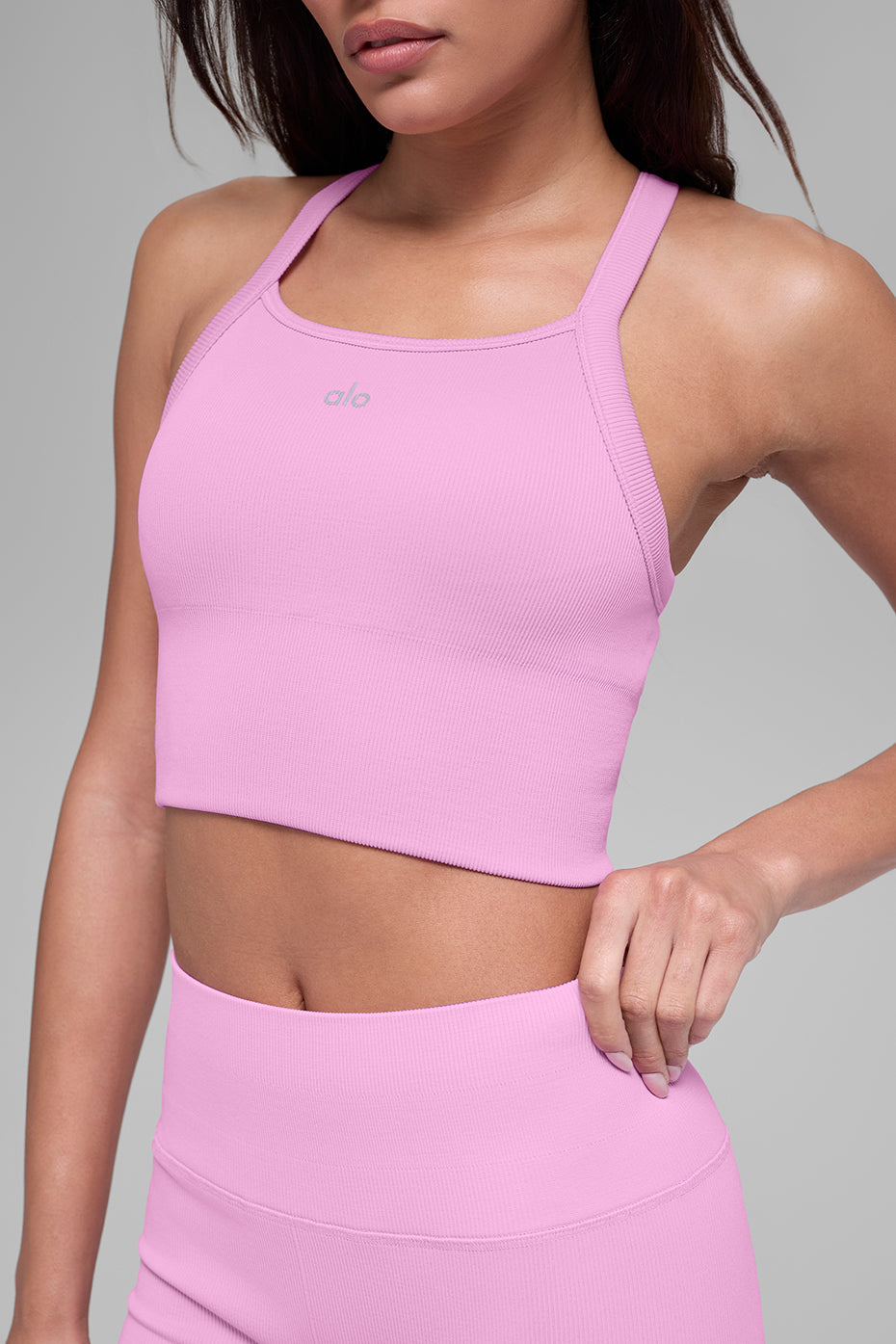 Seamless Ribbed Favorite Bra Tank - Candy Heart Pink - Image 4