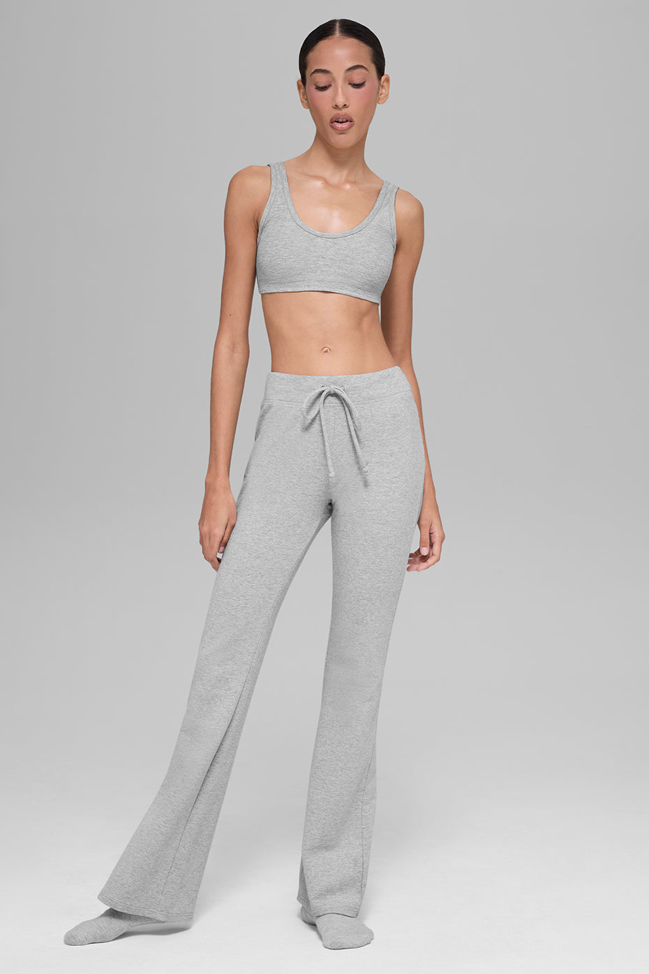 Alosoft Center Stage Bra - Athletic Heather Grey - Image 5