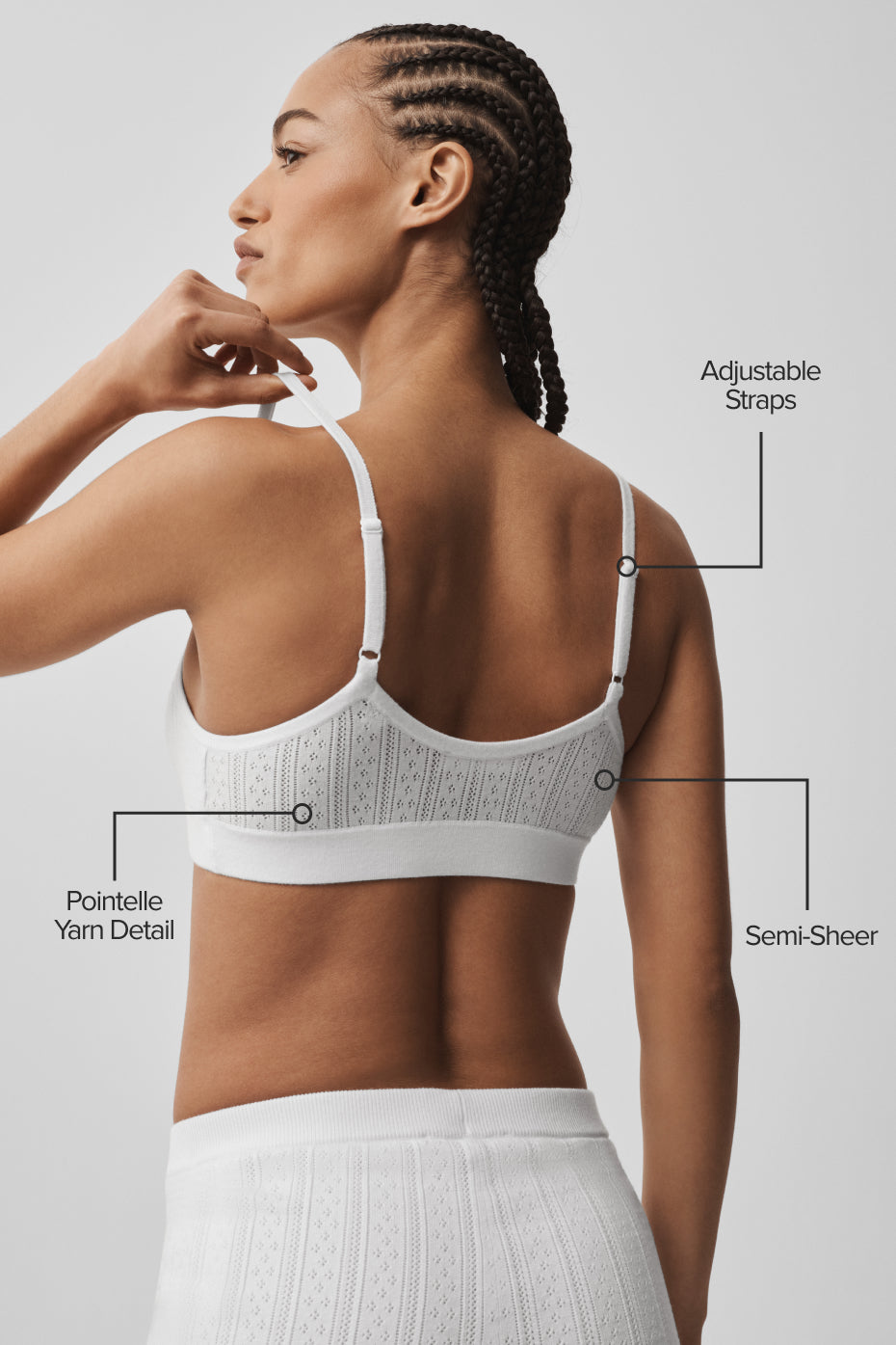 Pointelle Sweater Be Mine Bra - Semi Sheer White - Image 2