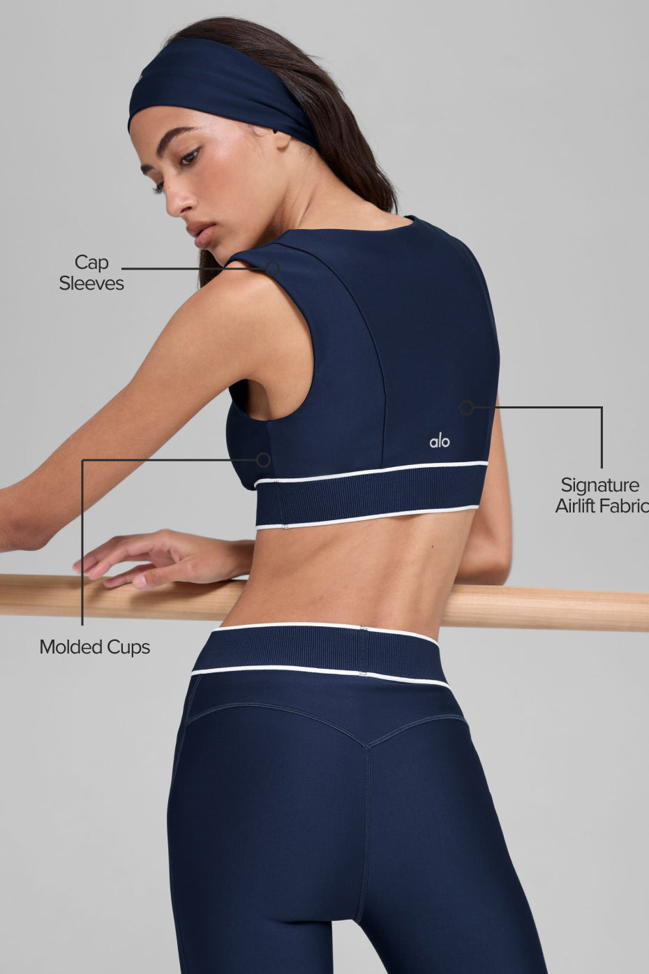 Airlift Alignment Bra - Navy/White - Image 2