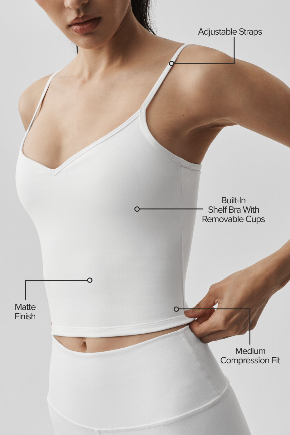Airbrush Refined Bra Tank - White - Image 2