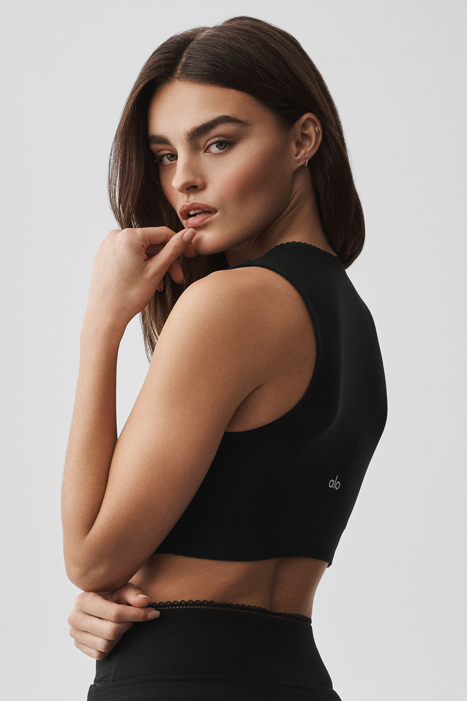 Alosoft Affection V-Neck Bra Tank - Black - Image 4